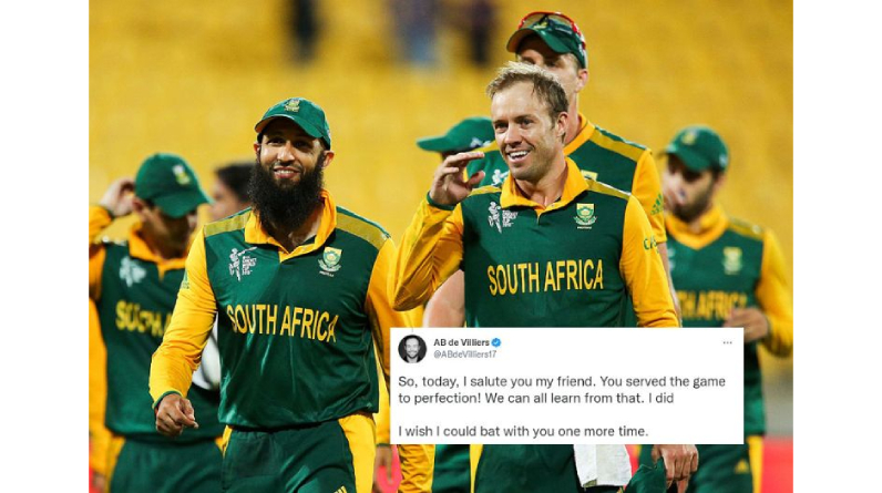 In a homage to Hashim Amla, AB de Villiers says, "I wish I could bat alongside you one more time."